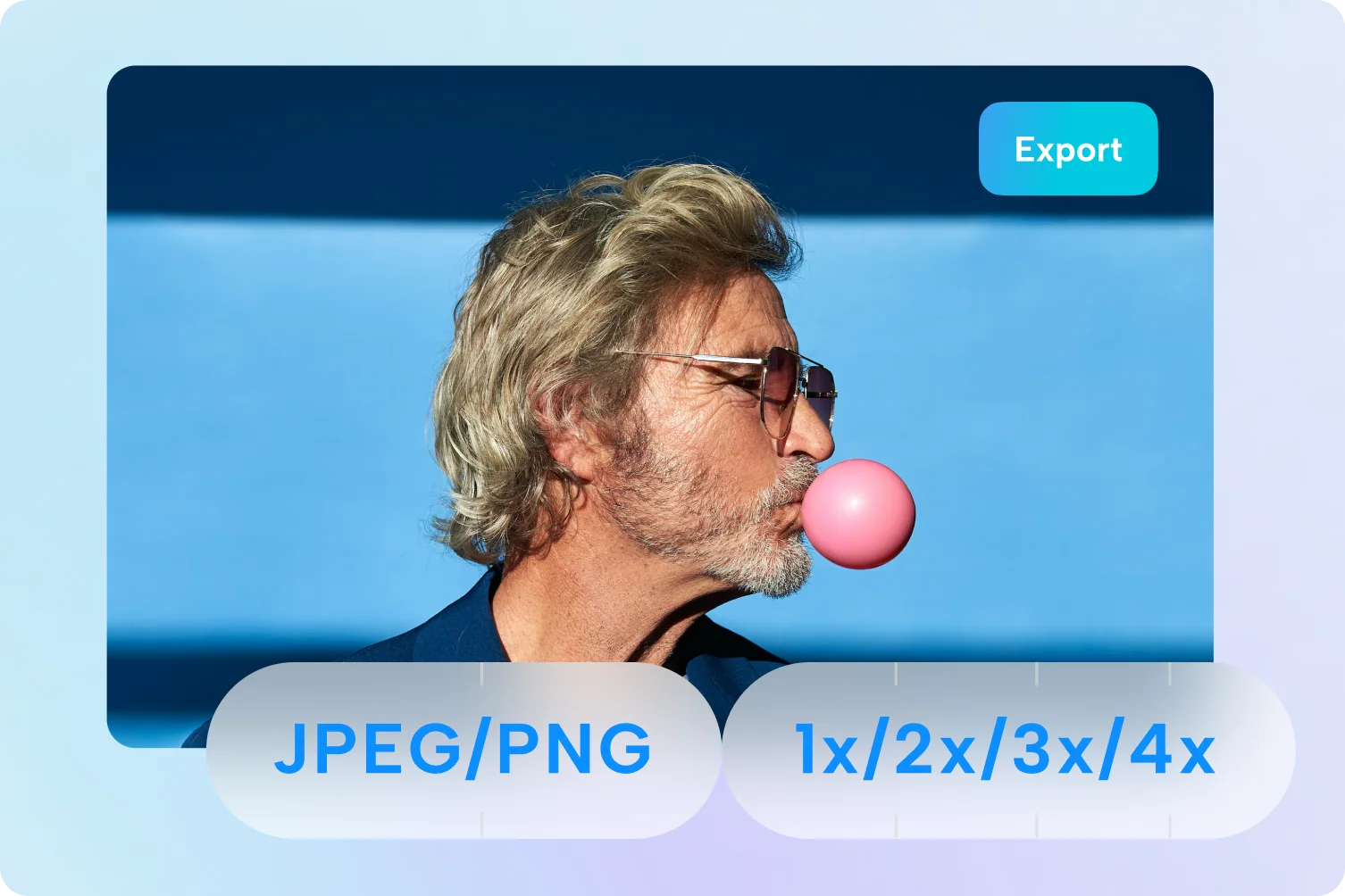 Пример фотографии и настроек сохранения изображения в CapCut
